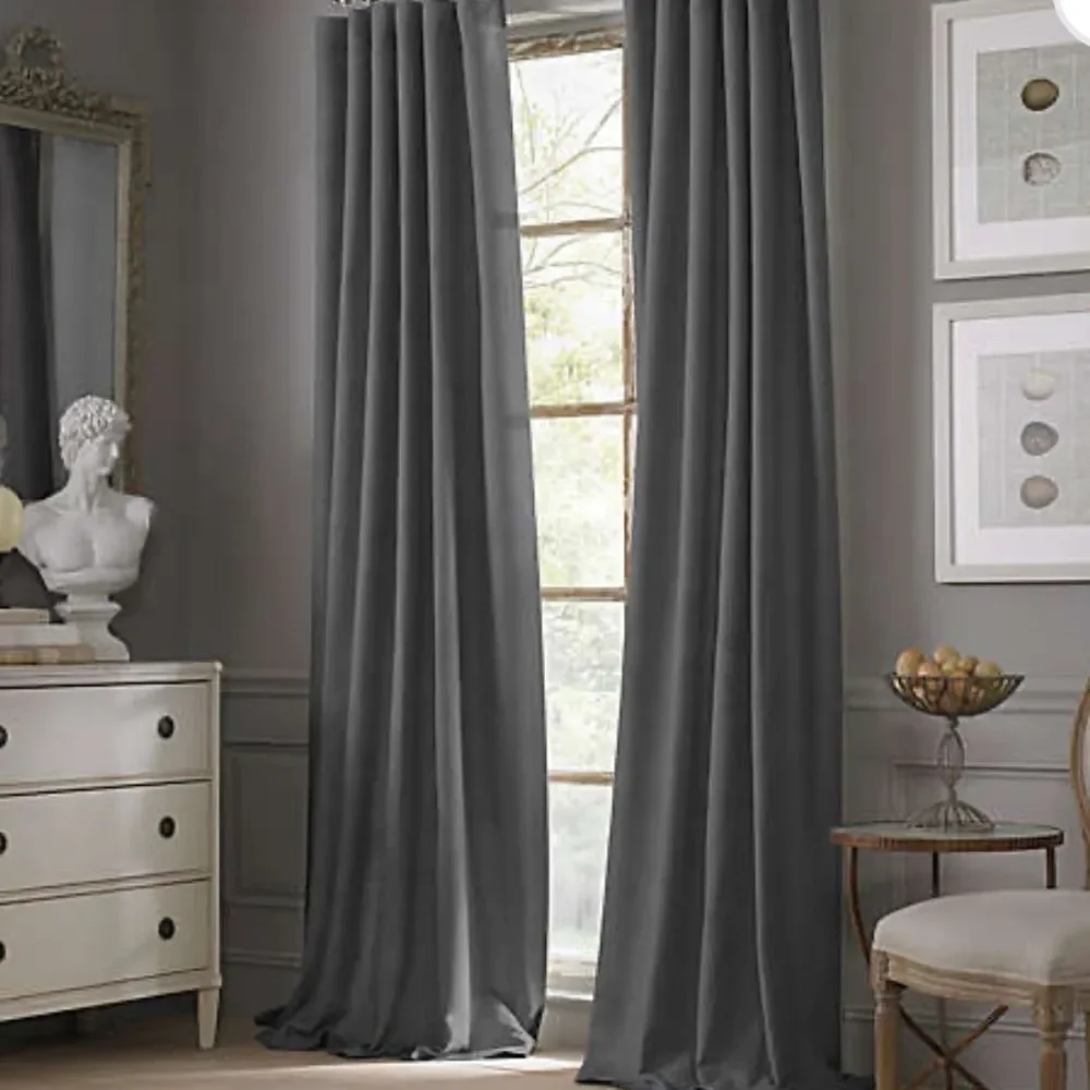2 Valeron Curtains BRAND NEW - Blue/Gray 95” Gromet - BRAND NEW Curtains